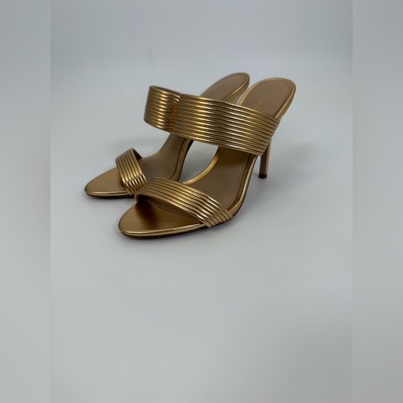 Veronica Beard Asha Mignon High Heel Gold Metallic Strappy Stiletto Sandals SZ 6 - Picture 12 of 17